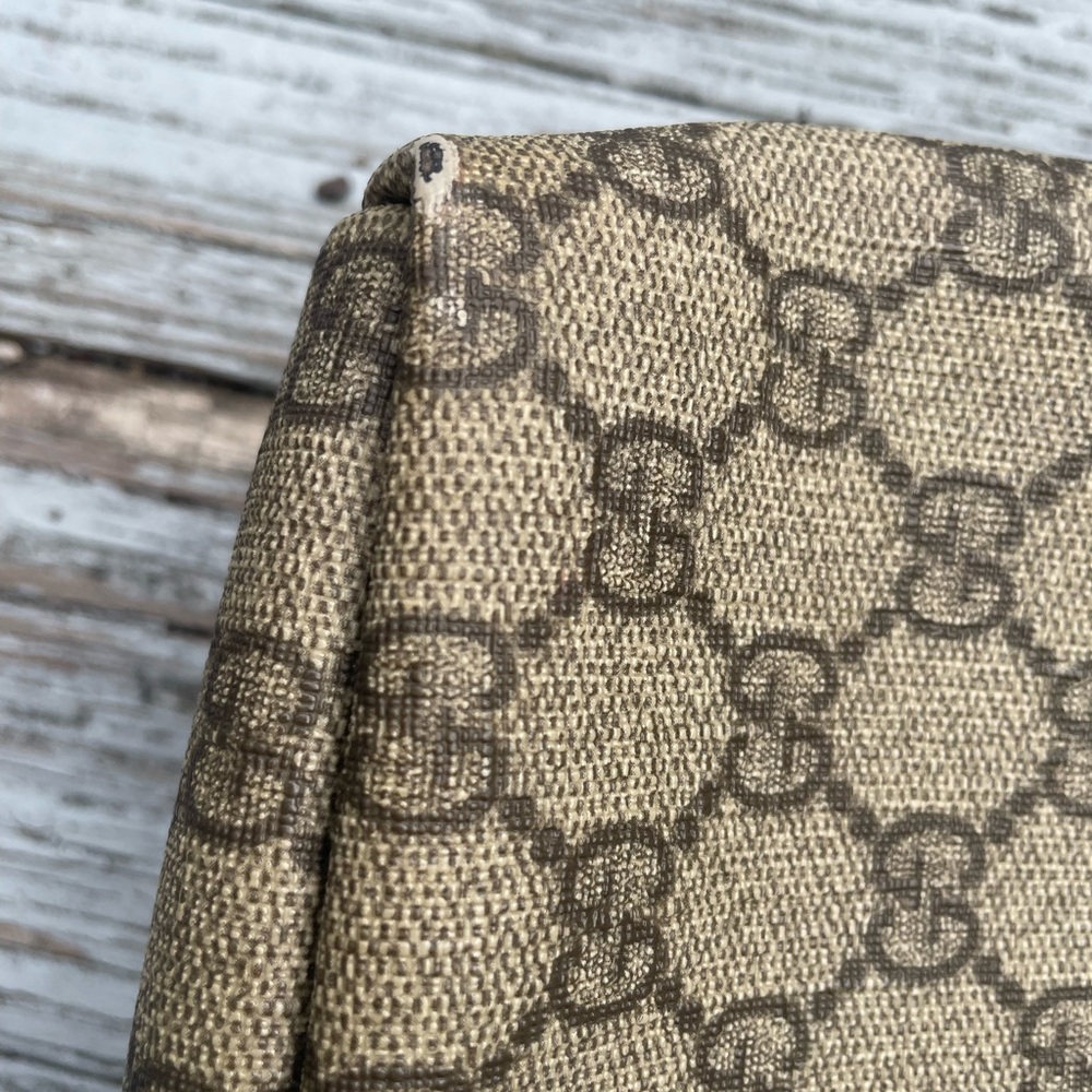 Gucci Beige and Brown GG Monogram Shoulder Bag - Picture 7 of 10